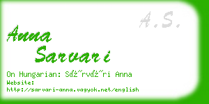 anna sarvari business card